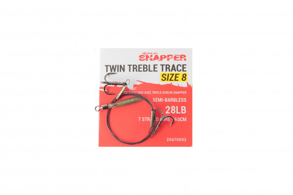 Korum Snapper Twin Treble Trace Size 8