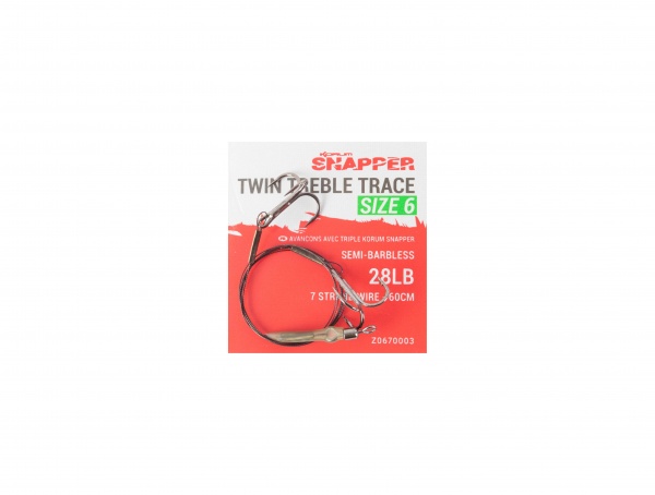 Korum Snapper Twin Treble Trace Size 6